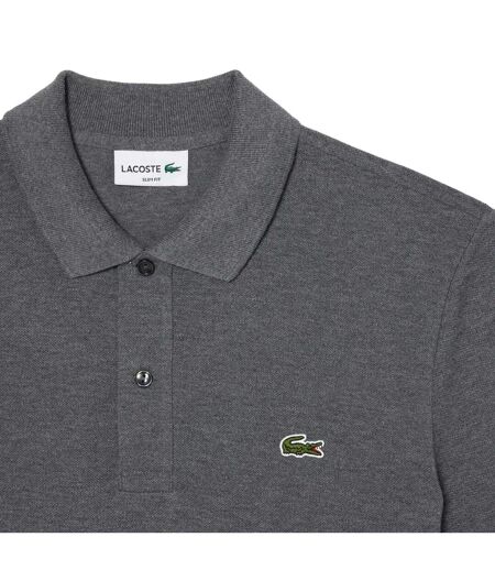 Mens Pique Slim Polo Shirt Grey Lacoste