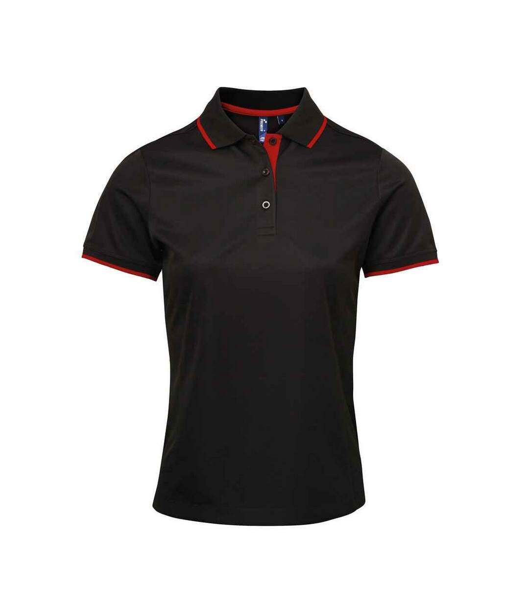 Polo Coolchecker Femme Noir Rouge Premier-1