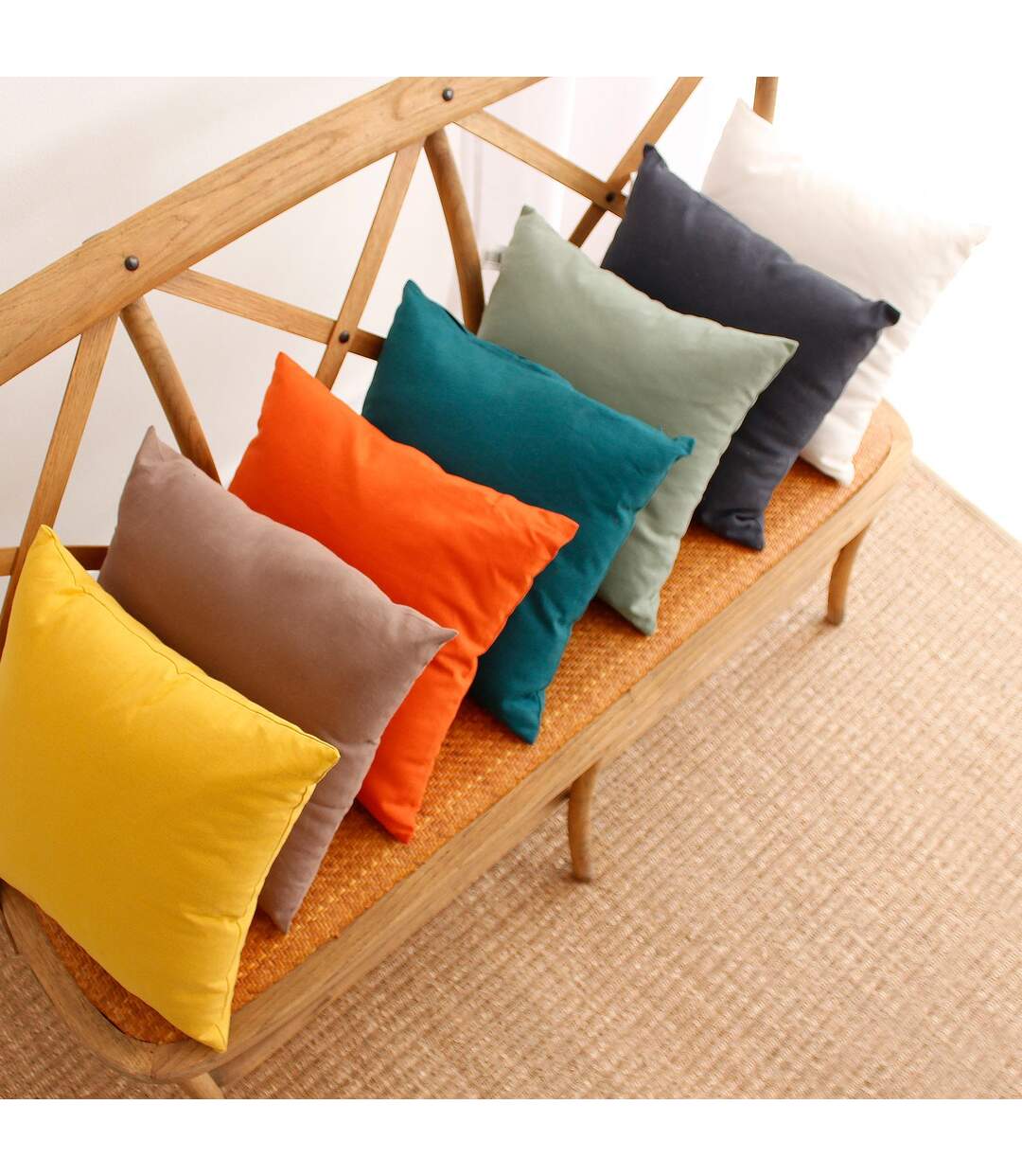 Petit Coussin déhoussable Panama - 40 x 40 cm - Vert argile-2
