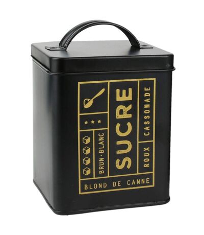 Boite de rangement en métal BLACK MAT noire Sucre