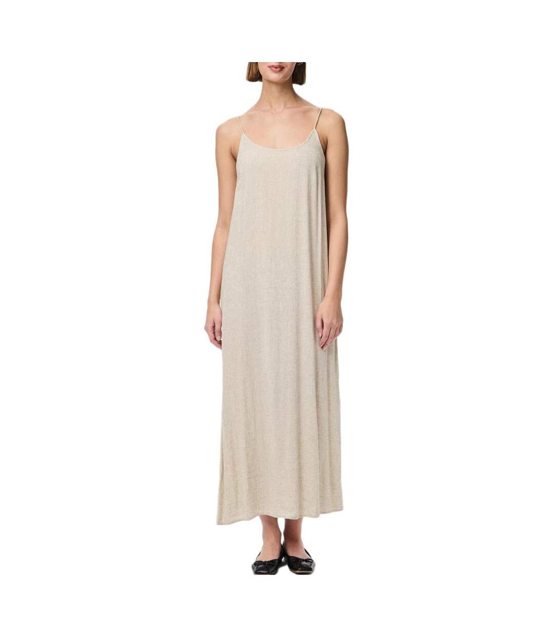 Robe beige femme pieces pias-1