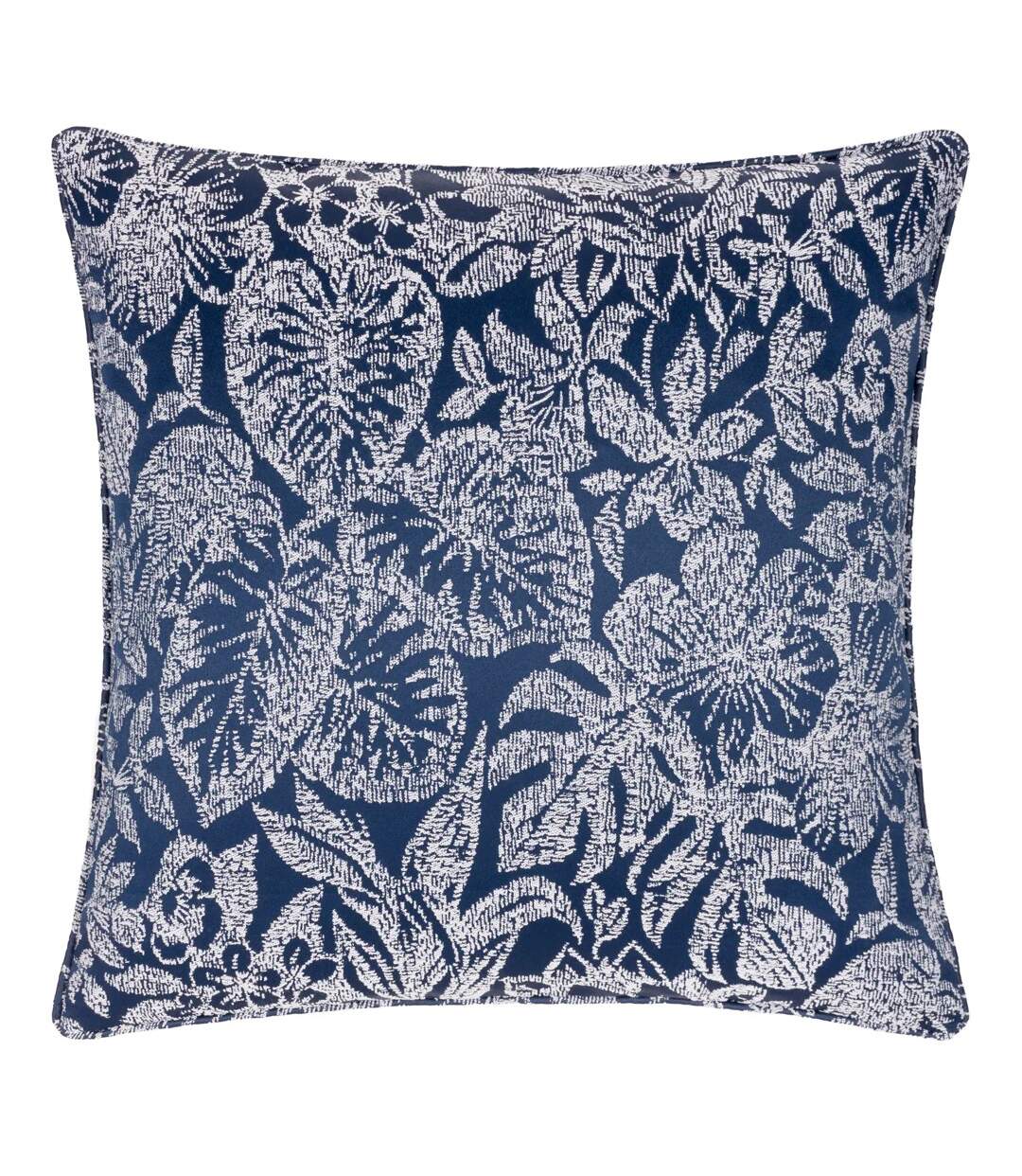 Bali jacquard botanical cushion cover 50cm x 50cm midnight Wylder-1