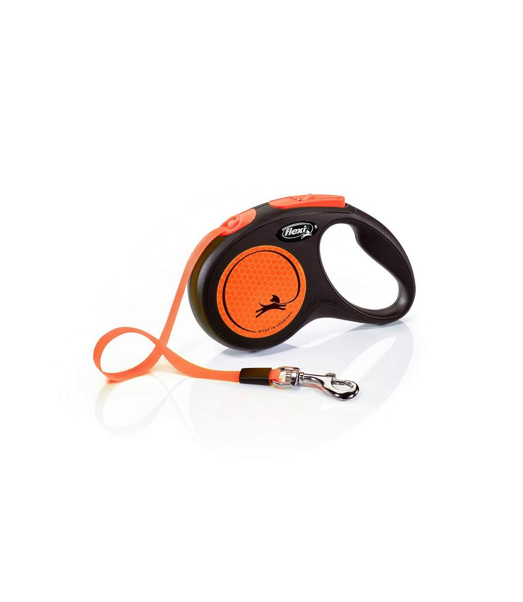 New neon small retractable dog lead 5m orange Flexi-1