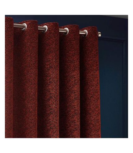 Paoletti New Galaxy Chenille Eyelet Curtains (Copper) (168cm x 183cm)