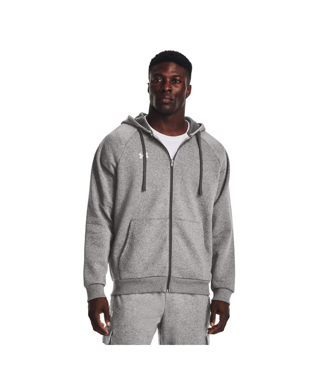 Veste À Capuche Rival Homme Gris Blanc Under Armour-1