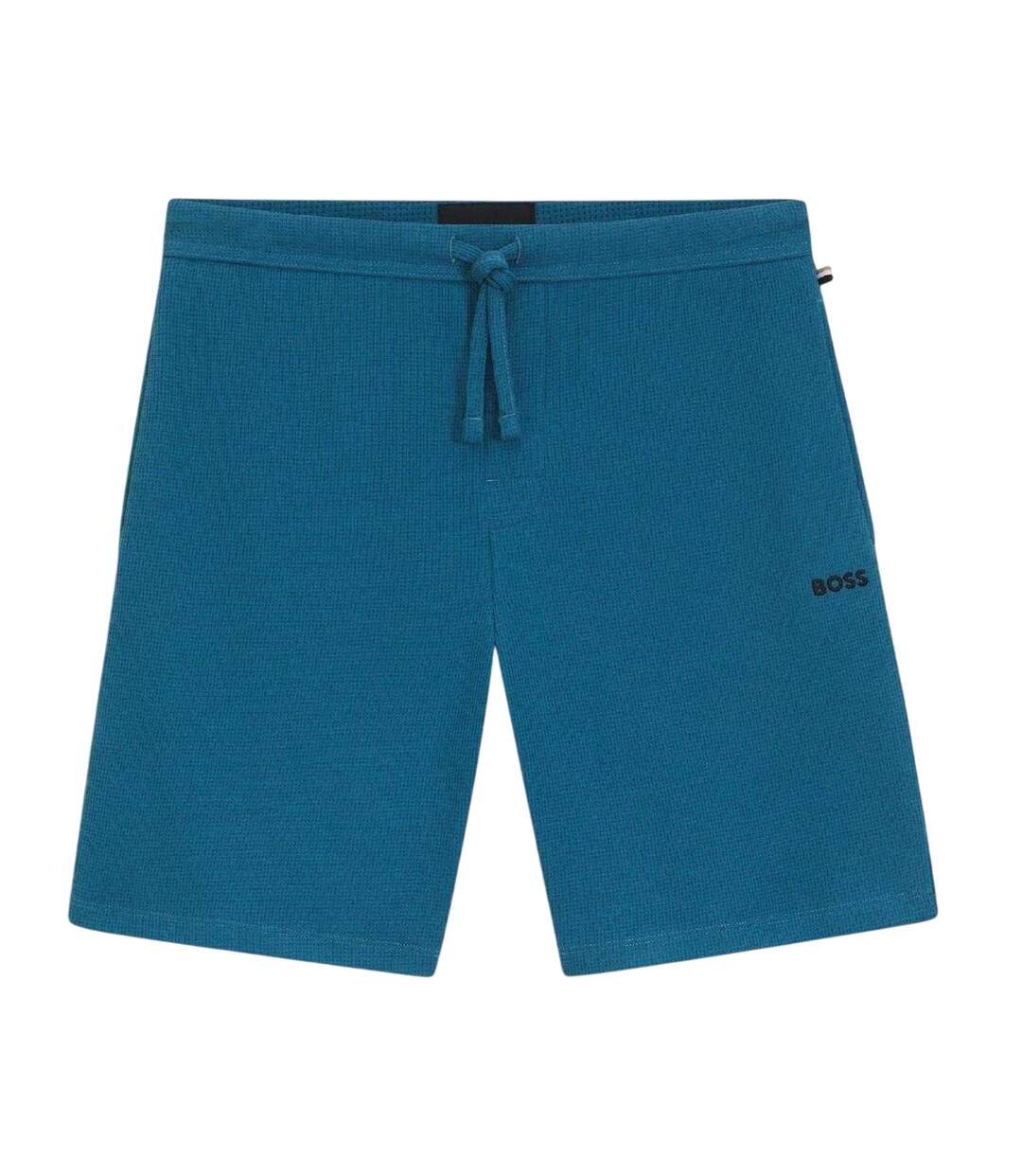 Mens Relaxed Fit Pyjama Shorts Blue Boss-2