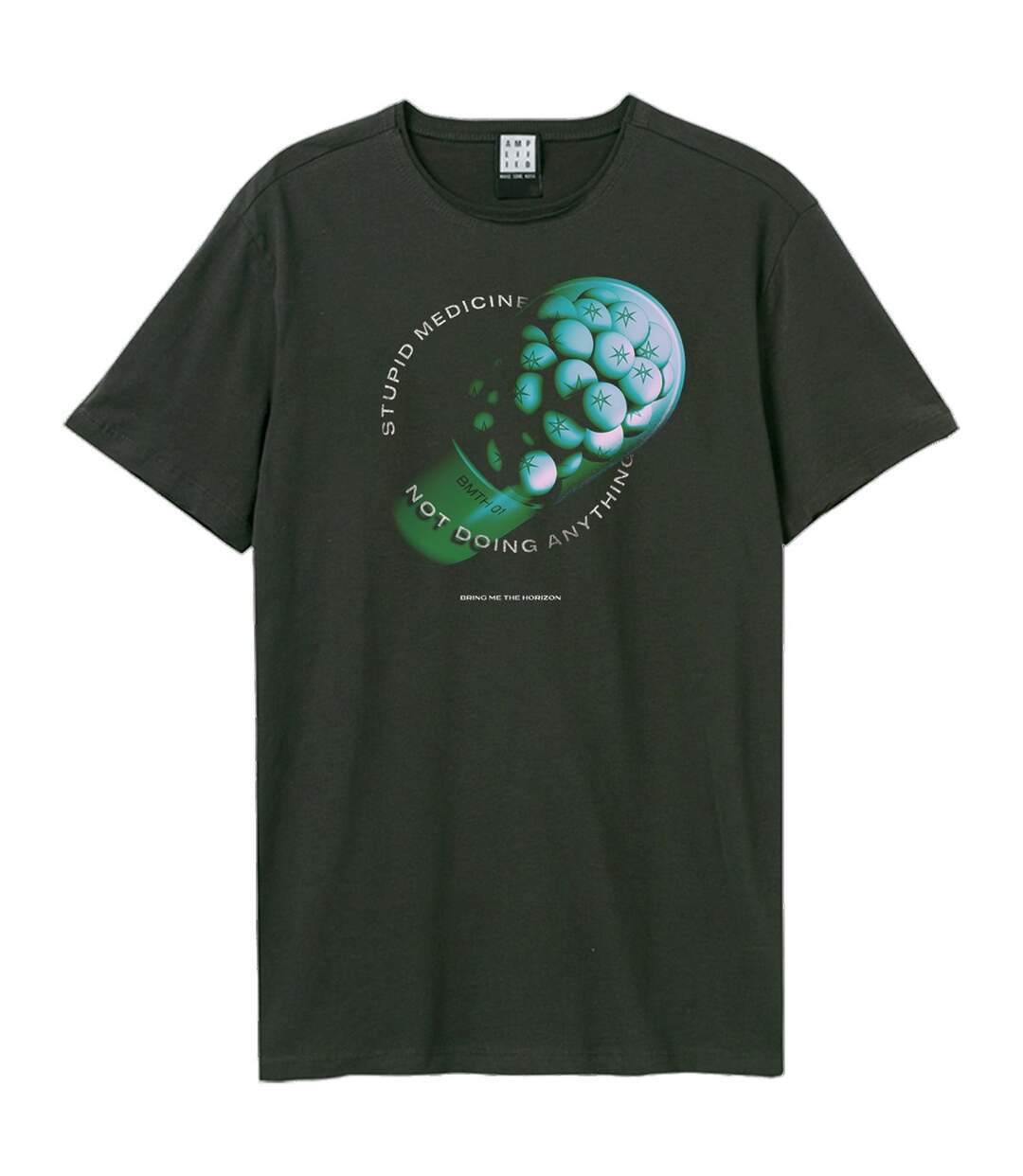T-shirt stupid medicine adulte charbon Amplified-1