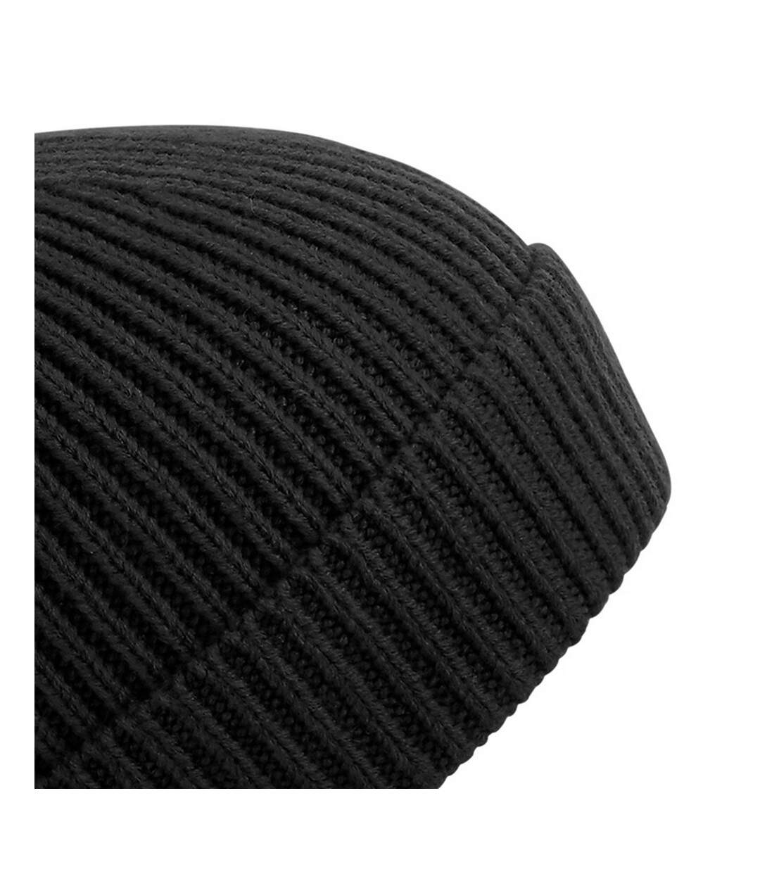 Beechfield Unisex Engineered Knit Ribbed Beanie (Black) - UTRW7312-2