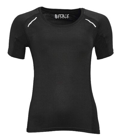 t-shirt running manches courtes - Femme - 01415 - noir