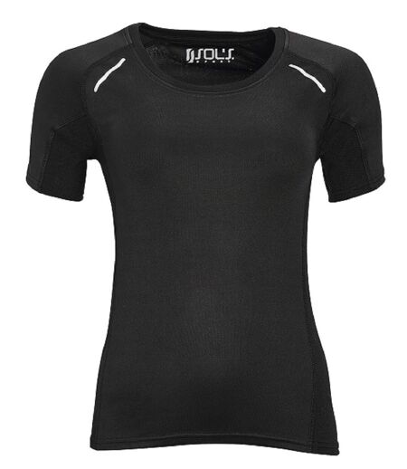 t-shirt running manches courtes - Femme - 01415 - noir