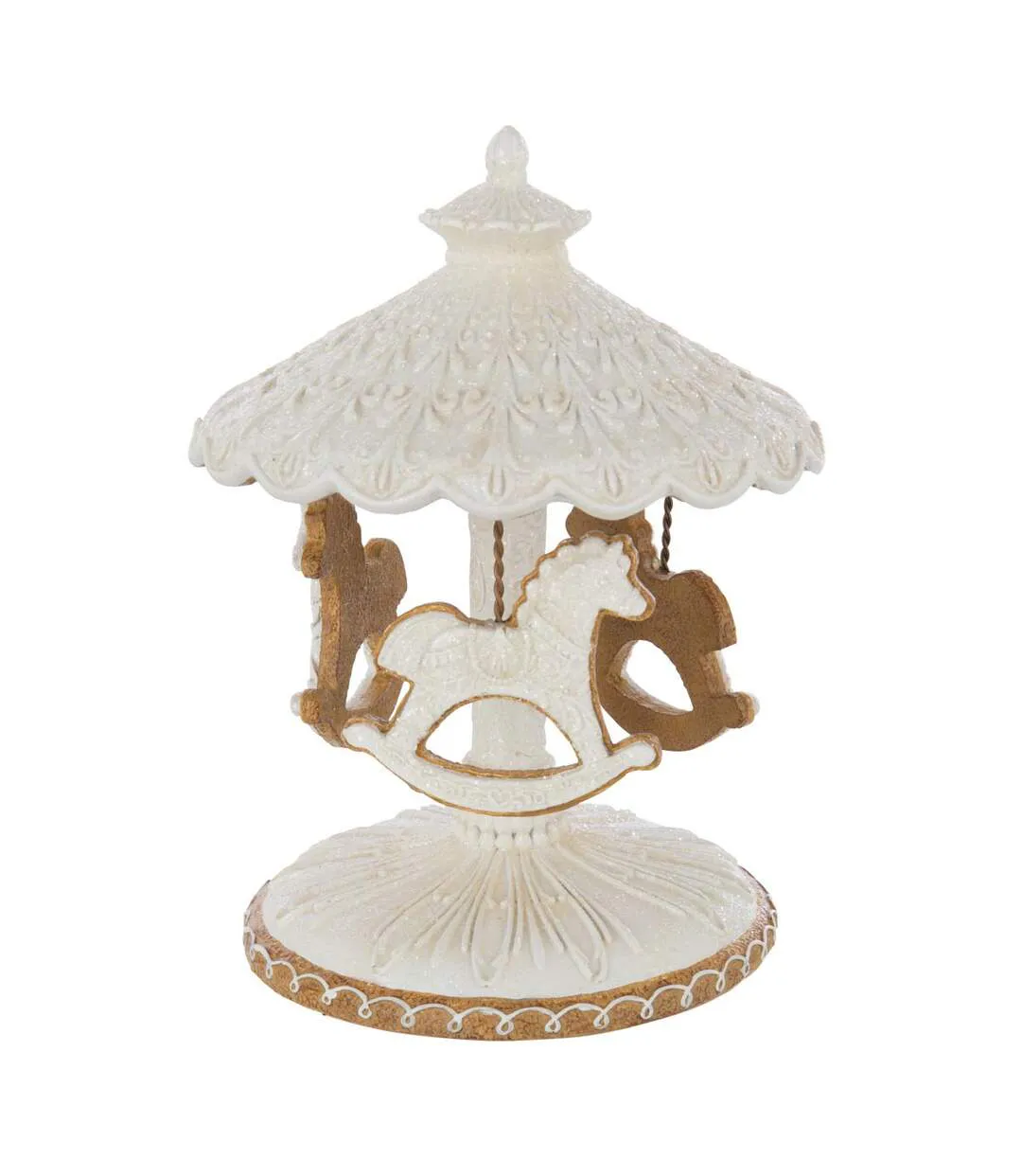 Carrousel de Chevaux Déco Danae 22cm Beige-1