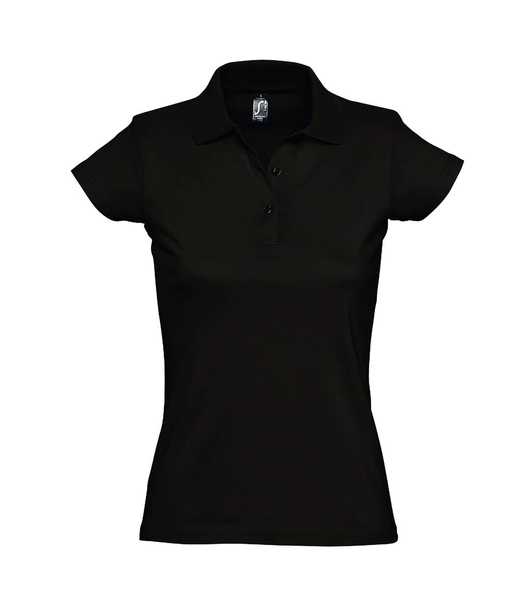 Prescott polo 100% coton à manches courtes femme noir SOLS-1