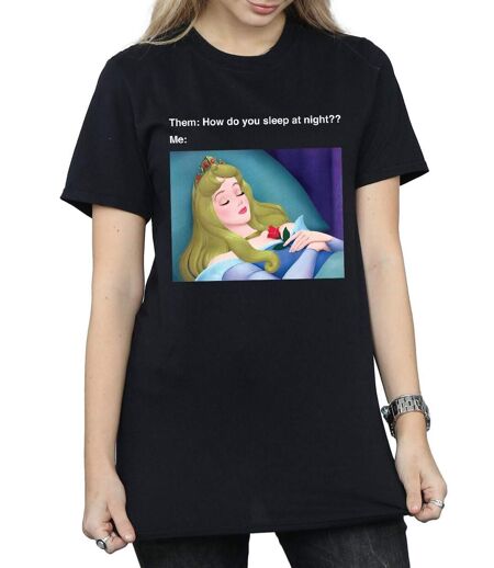Disney - T-shirt SLEEPING BEAUTY MEME - Femme (Noir) - UTBI16860