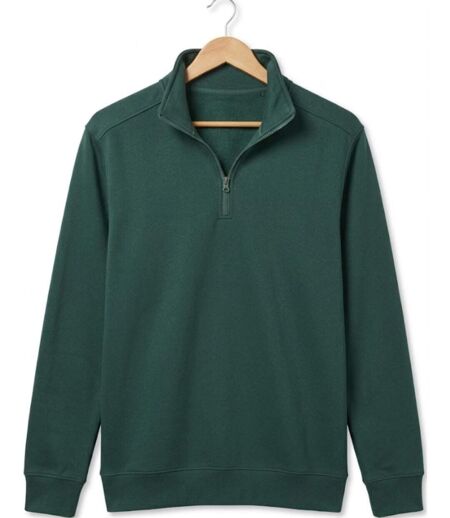 CHALLENGER PALERME4 — Sweat col camionneur vert foncé : confort et chaleur au quotidien