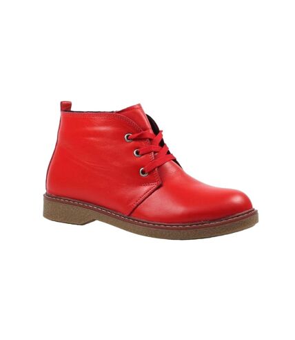 Bottines claire femme rouge Lunar