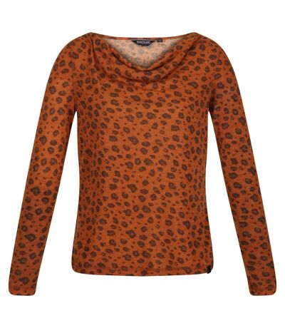 Womens/ladies Frayda Lightweight Cowl Neck Top Orange Regatta