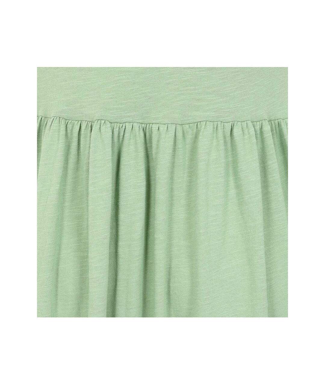 Womens/ladies Long Gathered Dress Grass Green Lazy Jacks-4