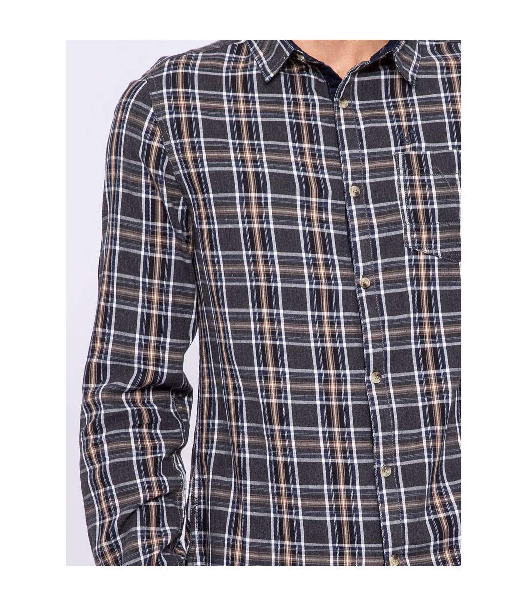 Chemise manches longues carreaux pur coton TILOUP-3