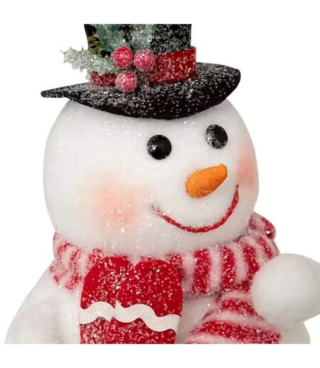Bonhomme de Neige Déco Chapeau 23cm Blanc