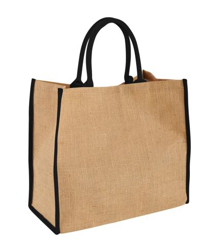 Bullet The Large Jute Tote (Natural/Solid Black) (15.7 x 7.9 x 13.8 in) - UTPF1400