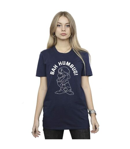 Disney Womens/Ladies Snow White Grumpy Humbug Cotton Boyfriend T-Shirt (Bleu marine) - UTBI45363