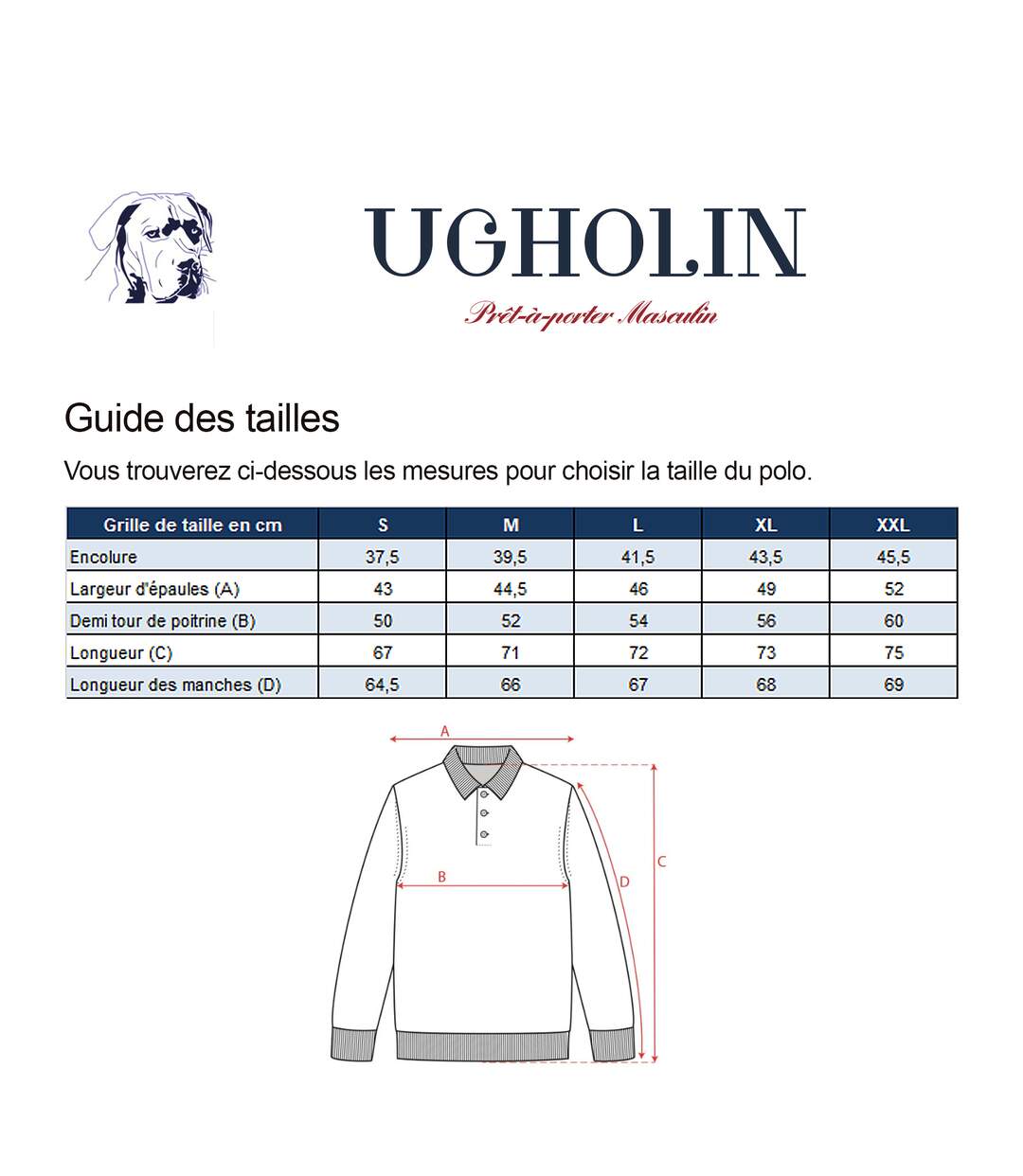 T-shirt marinière col polo manches longues