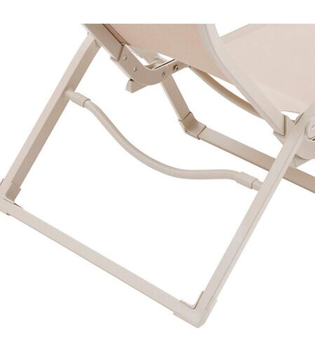 Lot de 2 chaises hautes de jardin en aluminium TERZANO - Beige et argile