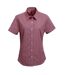 Premier Womens/Ladies Microcheck Short Sleeve Cotton Shirt (Red/White) - UTRW5522