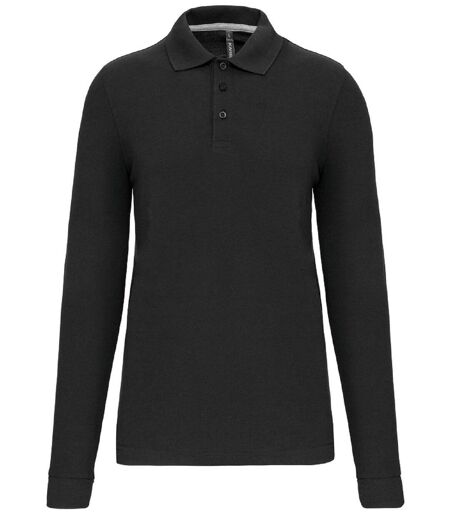 Polo manches longues - Homme - WK276 - gris foncé