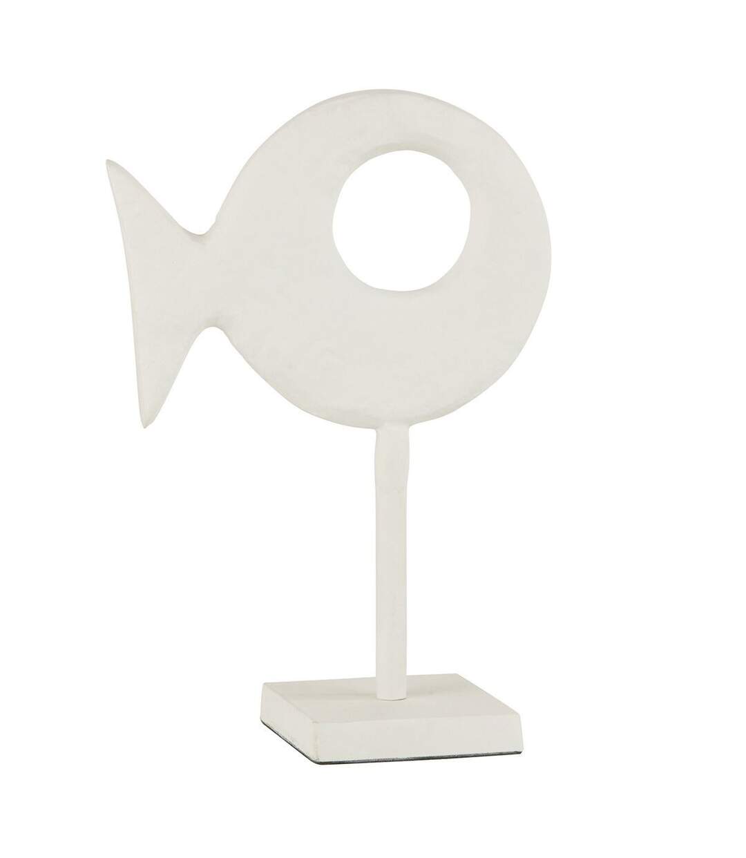 Statuette sur Pied Figurine Poisson 30cm Blanc-1