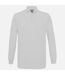 B&C Mens Safran Long Sleeve Cotton Polo Shirt (White)