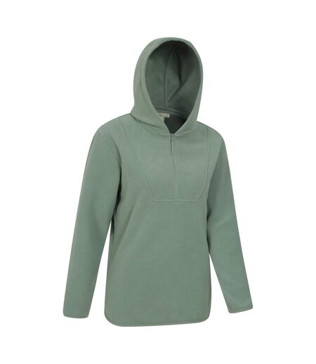 Mountain Warehouse Womens/Ladies Corrie Hooded Half Zip Fleece Top (Khaki Green) - UTMW3113
