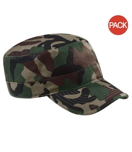 Beechfield Camouflage Army Cap / Headwear (Pack of 2) (Jungle) - UTRW6711