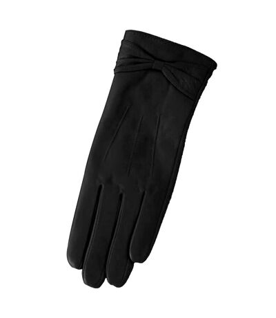 Eastern Counties Leather Womens/Ladies Ruched Bow Gloves (Black) (XL) - UTEL215