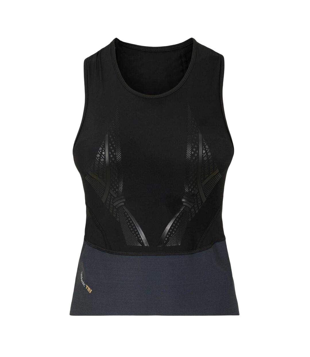 Womens/ladies Triathlon Vest Top Black Skins-1