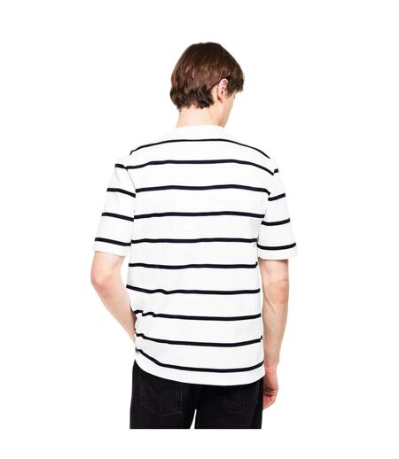 Mens Taut Striped Cotton Regular T-shirt White Boss