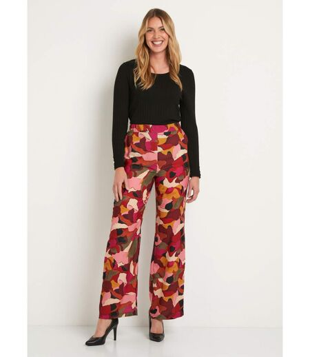 Pantalon large taille semi élastiquée imprimé