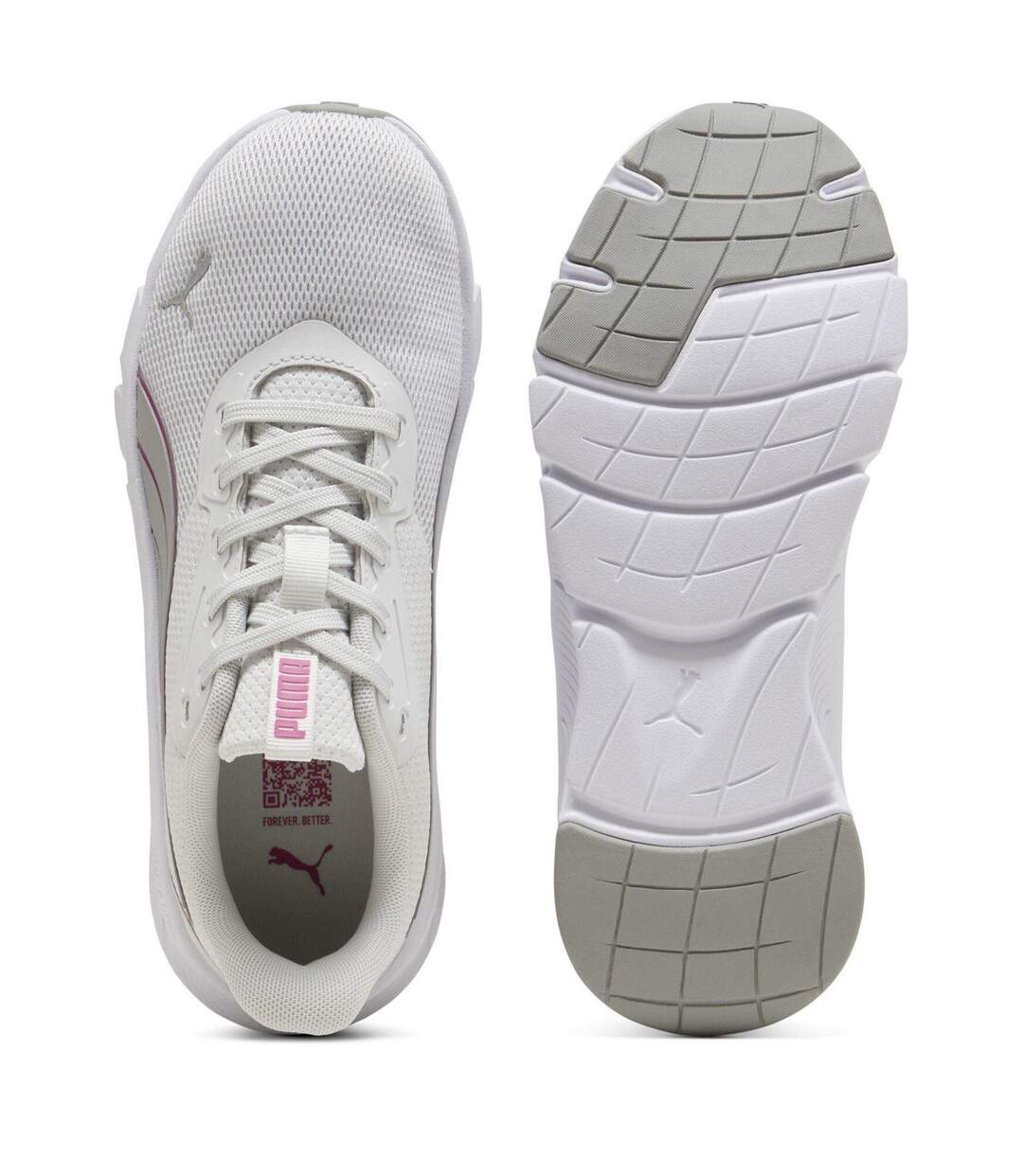 Womens/ladies Cushioned Trainers Grey Pink Puma-3