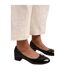 Womens/ladies wonder bow low block heel court shoes black Where´s That From-2