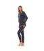 Ensemble De Pyjama Long Motif/style Côtelé Femme Gris Foncé Chiné Keanu-3