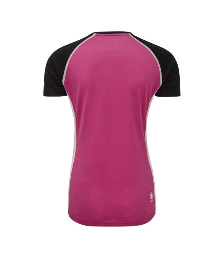Womens/ladies Fixate T-shirt Pink Black Print Dare 2B