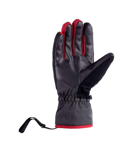 Hi-Tec Mens Huri Logo Ski Gloves (Ebony Melange/Merlot)