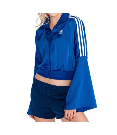 Sweat zippé Crop top Bleu Femme Adidas TRACK TOP