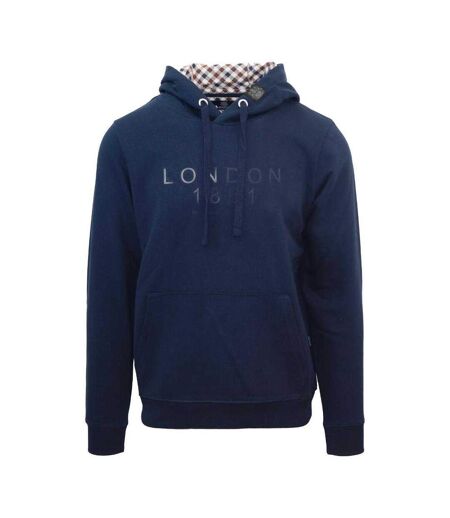 Mens London 1851 Logo Hoodie Navy Aquascutum