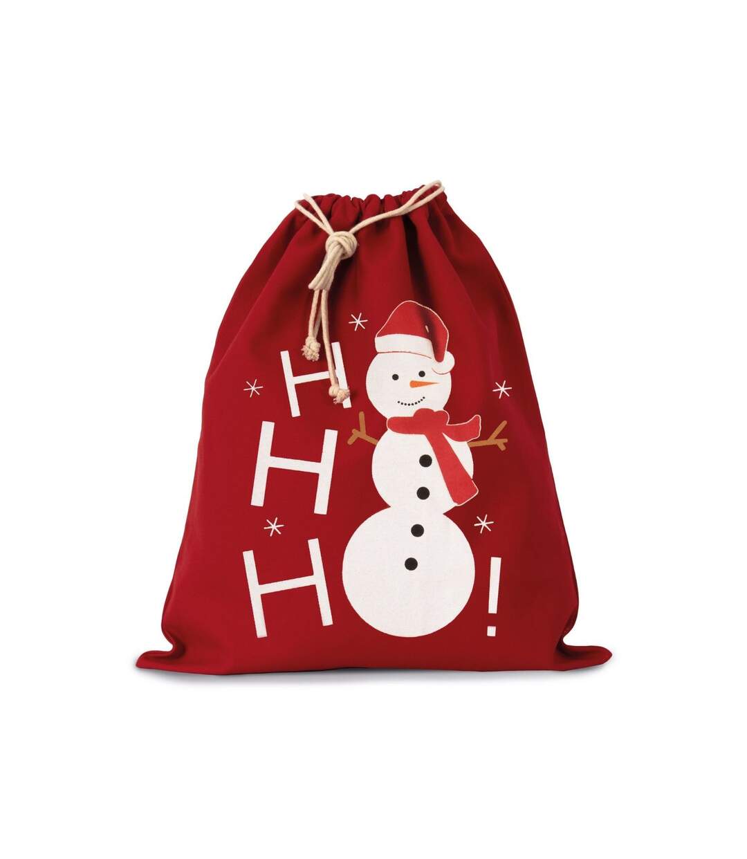 Sac à dos en toile motif bohnomme de neige de Noël - KI0745 - rouge-2