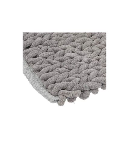 Tapis de Salle de Bain Tissé Épais 50x120cm Gris