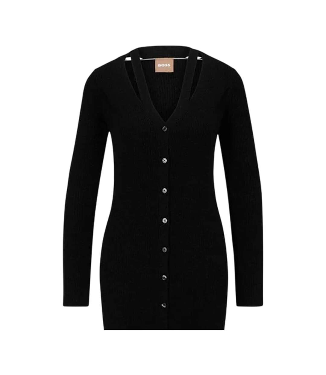 Robe Mi-longue Femme Noir Boss-2