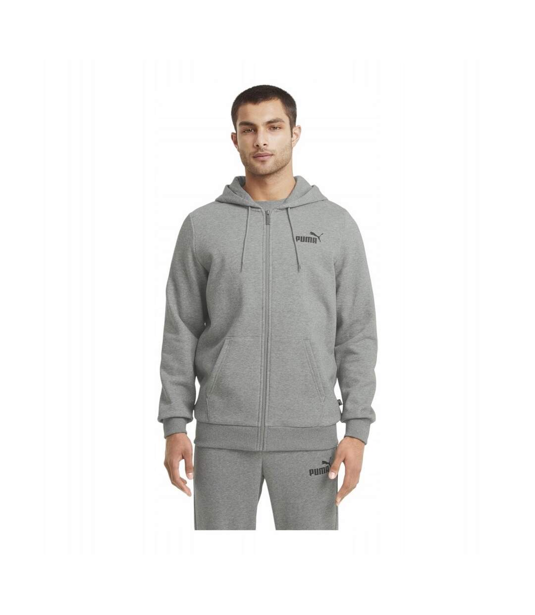 Veste À Capuche Soirée Style Gros Logo Essential Homme Gris Puma-1
