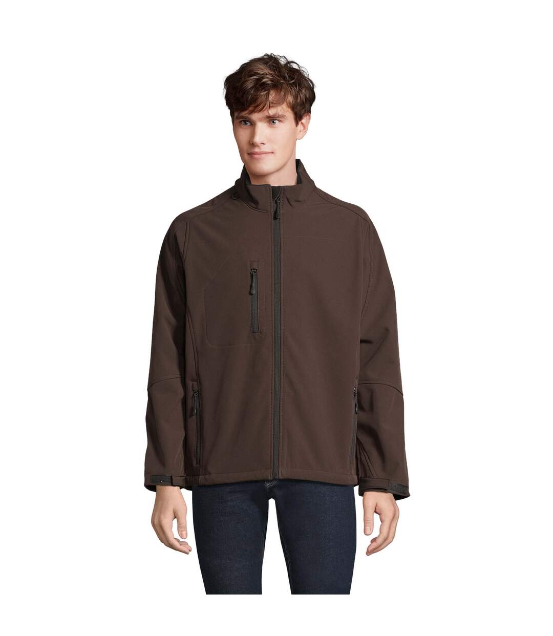 Veste Softshell Relax Homme Chocolat Foncé SOLS-2
