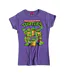 Womens/ladies Classic Fitted T-shirt Purple Marl Teenage Mutant Ninja Turtles-2